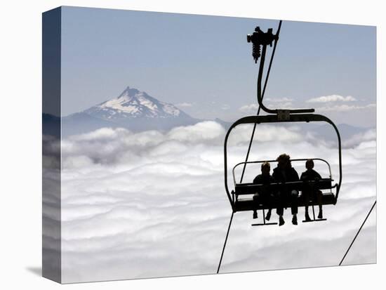 People on the Magic Mile Ski Lift at Timberline Lodge on Mount Hood, Oregon, August 16, 2006-Don Ryan-Stretched Canvas