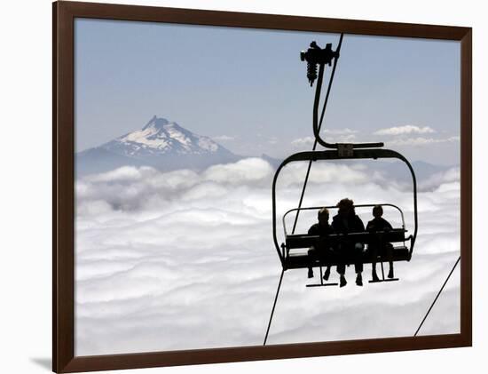 People on the Magic Mile Ski Lift at Timberline Lodge on Mount Hood, Oregon, August 16, 2006-Don Ryan-Framed Photographic Print