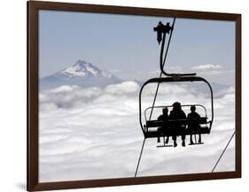 People on the Magic Mile Ski Lift at Timberline Lodge on Mount Hood, Oregon, August 16, 2006-Don Ryan-Framed Photographic Print