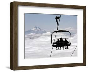 People on the Magic Mile Ski Lift at Timberline Lodge on Mount Hood, Oregon, August 16, 2006-Don Ryan-Framed Photographic Print