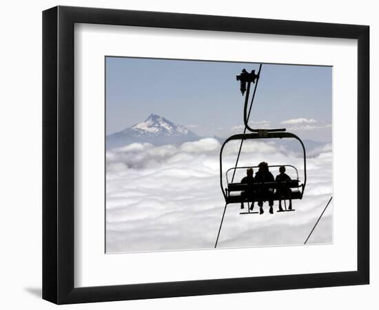 People on the Magic Mile Ski Lift at Timberline Lodge on Mount Hood, Oregon, August 16, 2006-Don Ryan-Framed Photographic Print