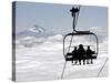 People on the Magic Mile Ski Lift at Timberline Lodge on Mount Hood-null-Stretched Canvas