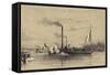 People on the Shore Waving Off a Steamship-A Provost-Framed Stretched Canvas