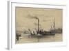 People on the Shore Waving Off a Steamship-A Provost-Framed Giclee Print