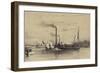 People on the Shore Waving Off a Steamship-A Provost-Framed Giclee Print