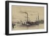 People on the Shore Waving Off a Steamship-A Provost-Framed Giclee Print