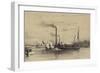 People on the Shore Waving Off a Steamship-A Provost-Framed Giclee Print