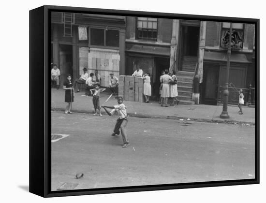 People on the Street in Harlem-null-Framed Stretched Canvas