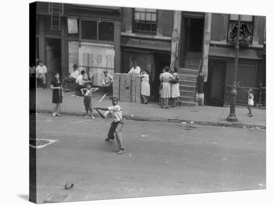 People on the Street in Harlem-null-Stretched Canvas