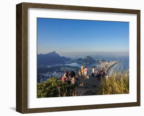 People on top of the Dois Irmaos Mountain, Rio de Janeiro, Brazil, South America-Karol Kozlowski-Framed Photographic Print