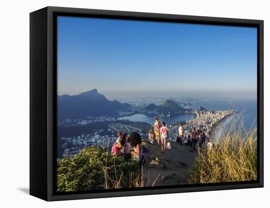 People on top of the Dois Irmaos Mountain, Rio de Janeiro, Brazil, South America-Karol Kozlowski-Framed Stretched Canvas