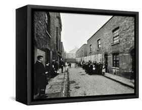 People Outside Boarded-Up Houses in Ainstey Street, Bermondsey, London, 1903-null-Framed Stretched Canvas