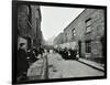 People Outside Boarded-Up Houses in Ainstey Street, Bermondsey, London, 1903-null-Framed Photographic Print