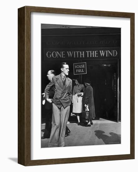 People Outside of Packed Ritz Movie Theater Showing "Gone with the Wind"-David Scherman-Framed Photographic Print