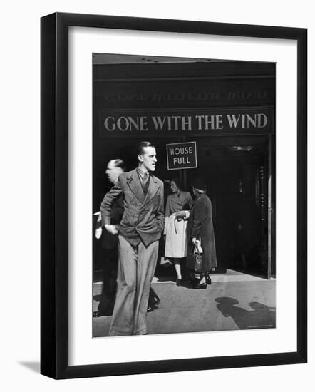 People Outside of Packed Ritz Movie Theater Showing "Gone with the Wind"-David Scherman-Framed Photographic Print