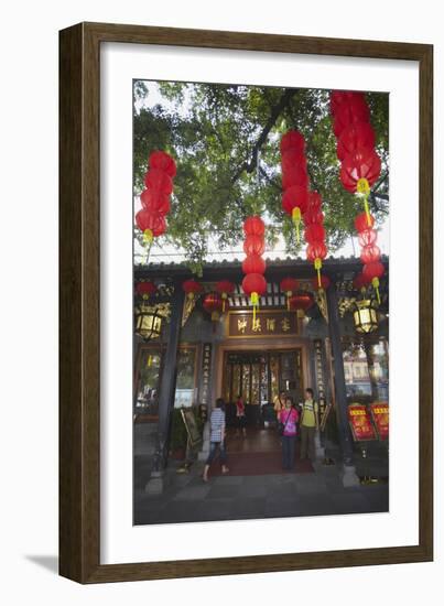 People Outside Panxi Restaurant, Guangzhou, Guangdong, China, Asia-Ian Trower-Framed Photographic Print