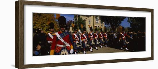 People Parading in a Campus, University of Notre Dame, South Bend, Indiana, USA-null-Framed Photographic Print