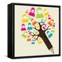 People Pencil Tree-cienpies-Framed Stretched Canvas