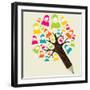 People Pencil Tree-cienpies-Framed Art Print