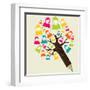 People Pencil Tree-cienpies-Framed Art Print