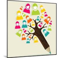 People Pencil Tree-cienpies-Mounted Art Print