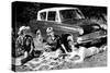 People Picnicking with their 1960 Ford Anglia Deluxe, (1960)-null-Stretched Canvas