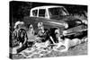 People Picnicking with their 1960 Ford Anglia Deluxe, (1960)-null-Stretched Canvas