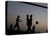 People Play Soccer at a Camp Set Up for Earthquake Survivors Left Homeless in Port-Au-Prince-null-Stretched Canvas