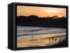 People Playing Football on the Beach at La Libertad, Pacific Coast, El Salvador, Central America-Christian Kober-Framed Stretched Canvas