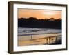 People Playing Football on the Beach at La Libertad, Pacific Coast, El Salvador, Central America-Christian Kober-Framed Photographic Print