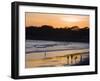 People Playing Football on the Beach at La Libertad, Pacific Coast, El Salvador, Central America-Christian Kober-Framed Photographic Print