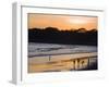 People Playing Football on the Beach at La Libertad, Pacific Coast, El Salvador, Central America-Christian Kober-Framed Photographic Print