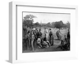 People Playing Lawn Tennis-null-Framed Giclee Print