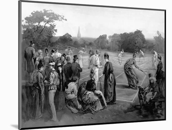 People Playing Lawn Tennis-null-Mounted Giclee Print