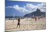 People Playing Tennis on Ipanema Beach at Dawn, Rio De Janeiro, Brazil, South America-Ian Trower-Mounted Photographic Print