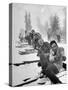 People Playing Tug of War During Snowstorm at Timberline Lodge Ski Club Party-Ralph Morse-Stretched Canvas