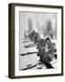 People Playing Tug of War During Snowstorm at Timberline Lodge Ski Club Party-Ralph Morse-Framed Photographic Print