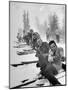 People Playing Tug of War During Snowstorm at Timberline Lodge Ski Club Party-Ralph Morse-Mounted Photographic Print