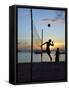 People Playing Volley Ball on White Beach at Sunset, Boracay, Philippines-Ian Trower-Framed Stretched Canvas