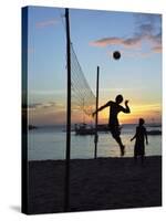 People Playing Volley Ball on White Beach at Sunset, Boracay, Philippines-Ian Trower-Stretched Canvas