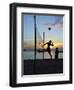 People Playing Volley Ball on White Beach at Sunset, Boracay, Philippines-Ian Trower-Framed Premium Photographic Print