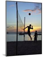 People Playing Volley Ball on White Beach at Sunset, Boracay, Philippines-Ian Trower-Mounted Photographic Print