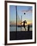 People Playing Volley Ball on White Beach at Sunset, Boracay, Philippines-Ian Trower-Framed Photographic Print