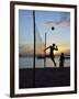 People Playing Volley Ball on White Beach at Sunset, Boracay, Philippines-Ian Trower-Framed Photographic Print