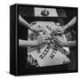 People Playing with a Ouija Board-null-Framed Stretched Canvas