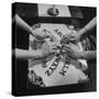 People Playing with a Ouija Board-null-Stretched Canvas