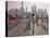 People Practicing Taiji and Pudong Skyline, Shanghai, China-Keren Su-Stretched Canvas