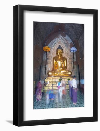 People Praying, Htilominlo Pahto Temple, Bagan (Pagan), Myanmar (Burma), Asia-Christian Kober-Framed Photographic Print