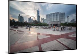 People Relaxing and Playing at People's Square after Work, Shanghai, China, Asia-Andreas Brandl-Mounted Photographic Print