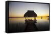 People Relaxing at Sunset, Lago Peten Itza, El Remate, Guatemala, Central America-Colin Brynn-Framed Stretched Canvas